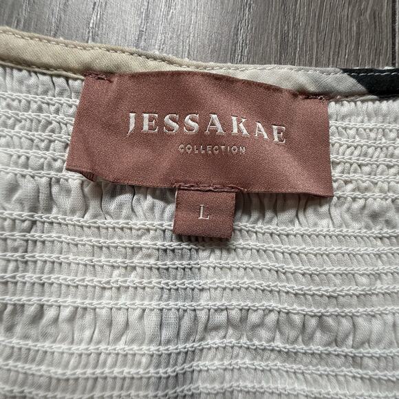 Jessakae Smocked puff Sleeve Quality Midi Dress Large Prairie core Cottage core - Picture 5 of 14